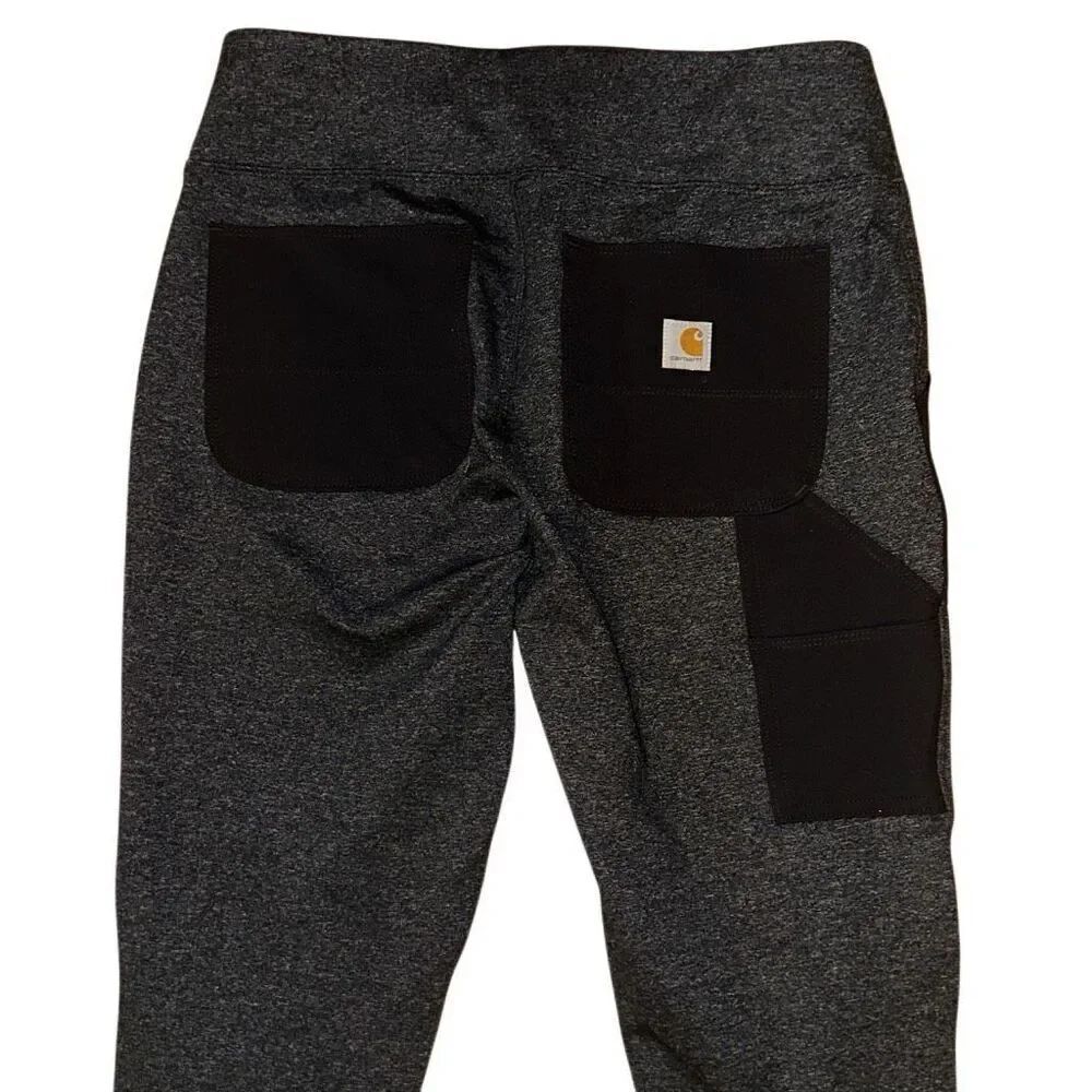 Carhartt FORCE FITTED lightweight UTILITY LEGGING women sz MED 8 gray/ black - Picture 4 of 12